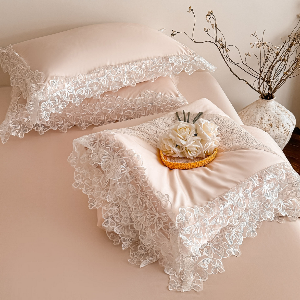 91家纺网 家纺一手货源 找家纺 爱家（原缔乐家纺） 2026新款天丝夏被四件套-轻梦 婉栀-公主粉