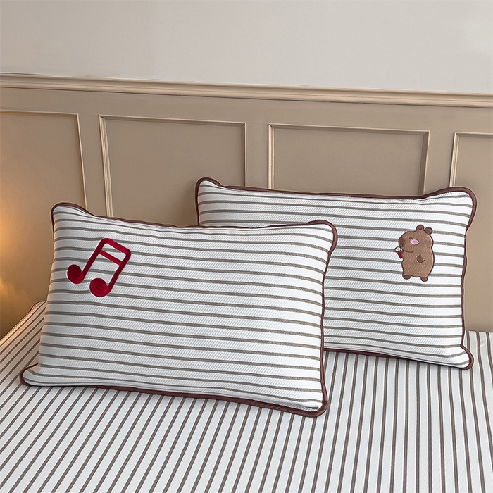 91家纺网 家纺一手货源 找家纺 炫拼家纺 2026新款A类凉豆豆提花条纹卡通刺绣床笠席 条纹-元气卡皮