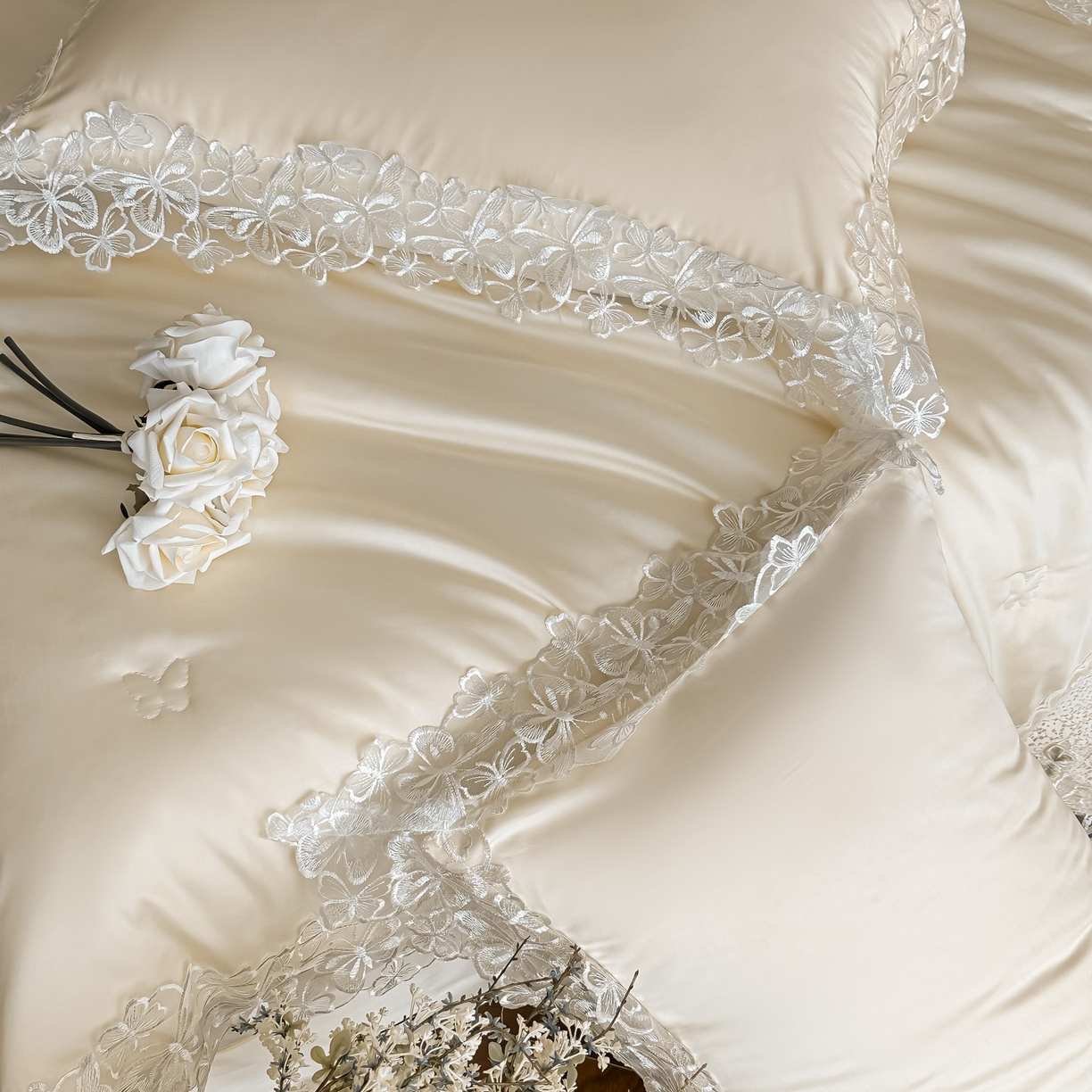 91家纺网 家纺一手货源 找家纺 爱家（原缔乐家纺） 2026新款天丝夏被四件套-轻梦 婉栀-奶昔白