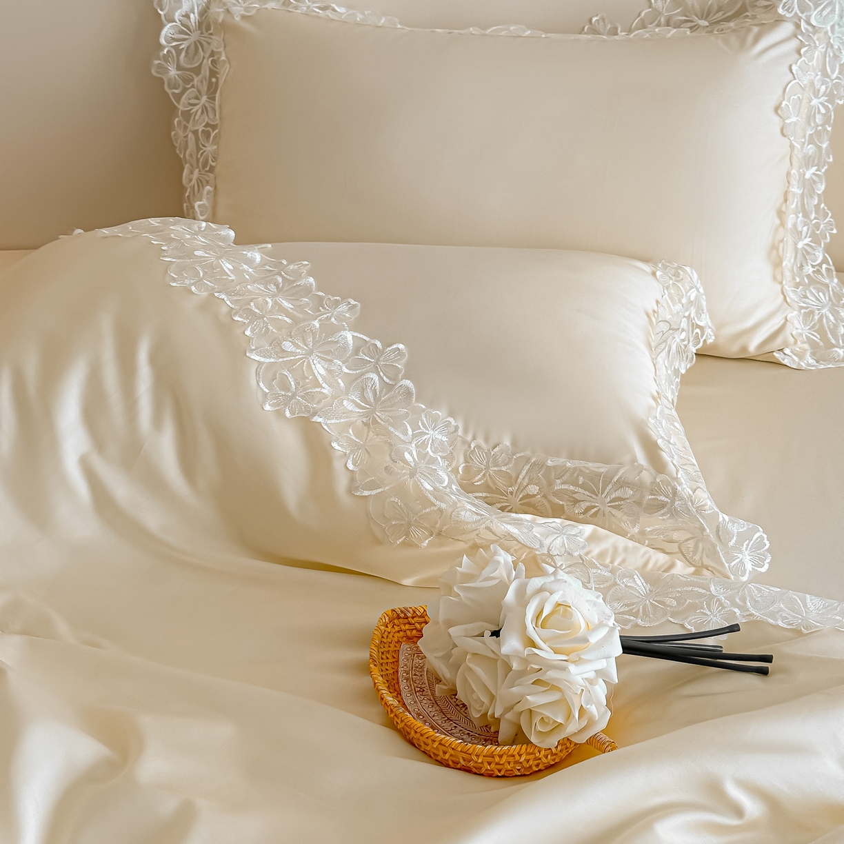 91家纺网 家纺一手货源 找家纺 爱家（原缔乐家纺） 2026新款天丝夏被四件套-轻梦 婉栀-奶昔白