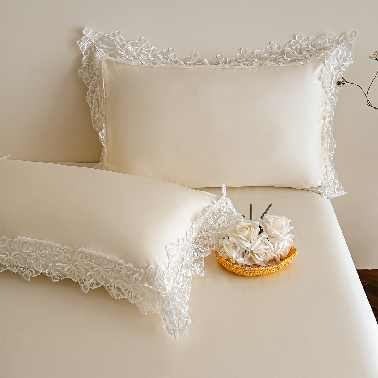 91家纺网 家纺一手货源 找家纺 爱家（原缔乐家纺） 2026新款天丝夏被四件套-轻梦 婉栀-奶昔白