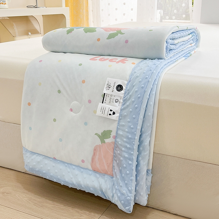 91家纺网 家纺一手货源 找家纺 花满路 2026新款氨凉感丝夏被 幸运瓜