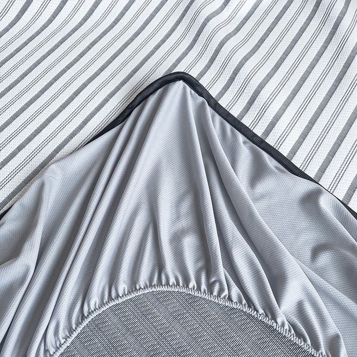 91家纺网 家纺一手货源 找家纺 炫拼家纺 2026新款A类凉豆豆提花条纹卡通刺绣床笠席 条纹-又混了一天