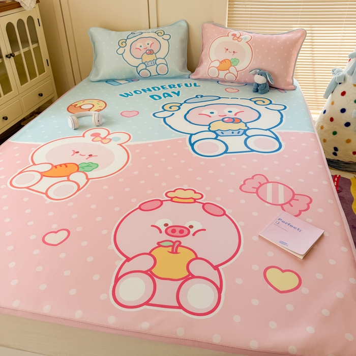 91家纺网 家纺一手货源 找家纺 （总）潮邦创意家居 2026新款A类小冰皮软席油光冰丝席-巴波布布系列【含A类检测报告】