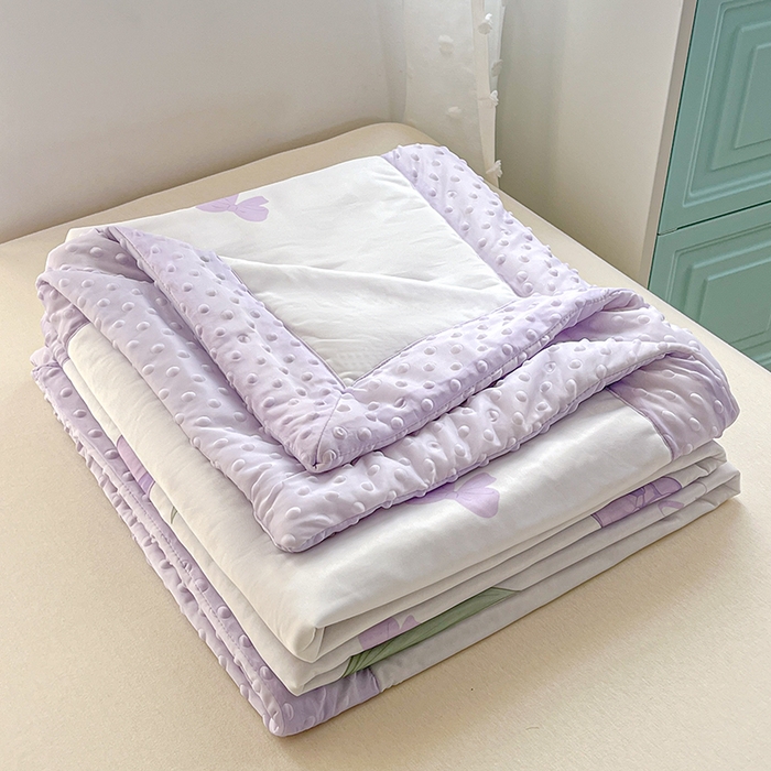 91家纺网 家纺一手货源 找家纺 花满路 2026新款氨凉感丝夏被 郁金香