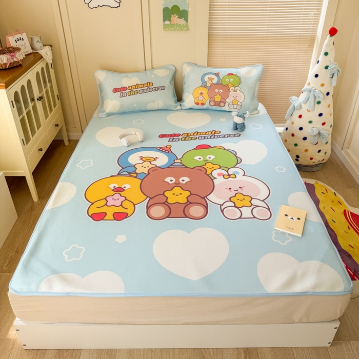 91家纺网 家纺一手货源 找家纺 潮邦创意家居 2026新款A类小冰皮软席油光冰丝席-巴波布布系列【含A类检测报告】 啵啵团