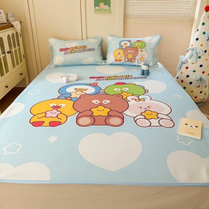 91家纺网 家纺一手货源 找家纺 潮邦创意家居 2026新款A类小冰皮软席油光冰丝席-巴波布布系列【含A类检测报告】 啵啵团