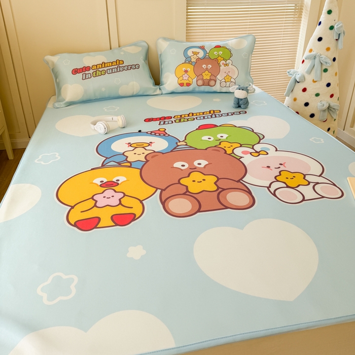 91家纺网 家纺一手货源 找家纺 潮邦创意家居 2026新款A类小冰皮软席油光冰丝席-巴波布布系列【含A类检测报告】 啵啵团