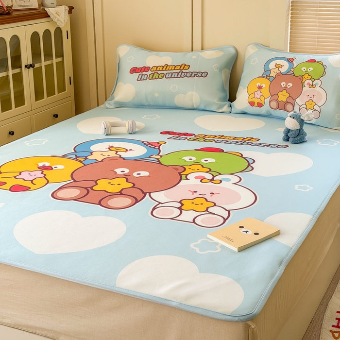 91家纺网 家纺一手货源 找家纺 潮邦创意家居 2026新款A类小冰皮软席油光冰丝席-巴波布布系列【含A类检测报告】 啵啵团