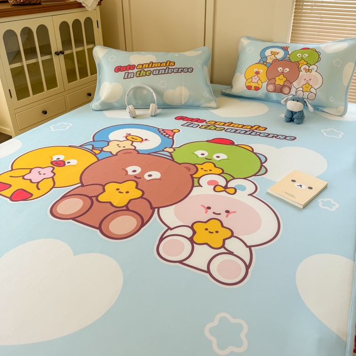 91家纺网 家纺一手货源 找家纺 潮邦创意家居 2026新款A类小冰皮软席油光冰丝席-巴波布布系列【含A类检测报告】 啵啵团