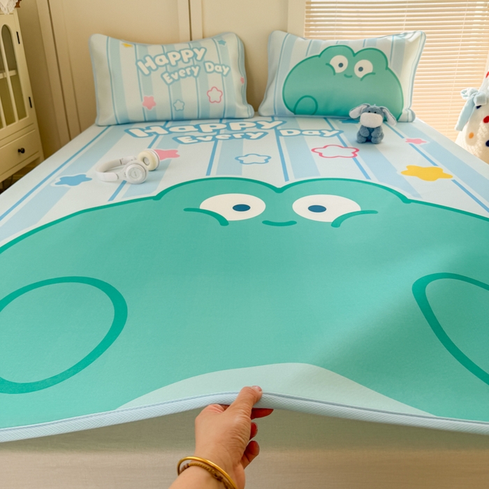 91家纺网 家纺一手货源 找家纺 潮邦创意家居 2026新款A类小冰皮软席油光冰丝席-巴波布布系列【含A类检测报告】 布布安安