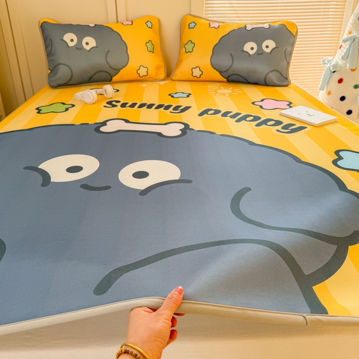 91家纺网 家纺一手货源 找家纺 潮邦创意家居 2026新款A类小冰皮软席油光冰丝席-巴波布布系列【含A类检测报告】 布布啵啵