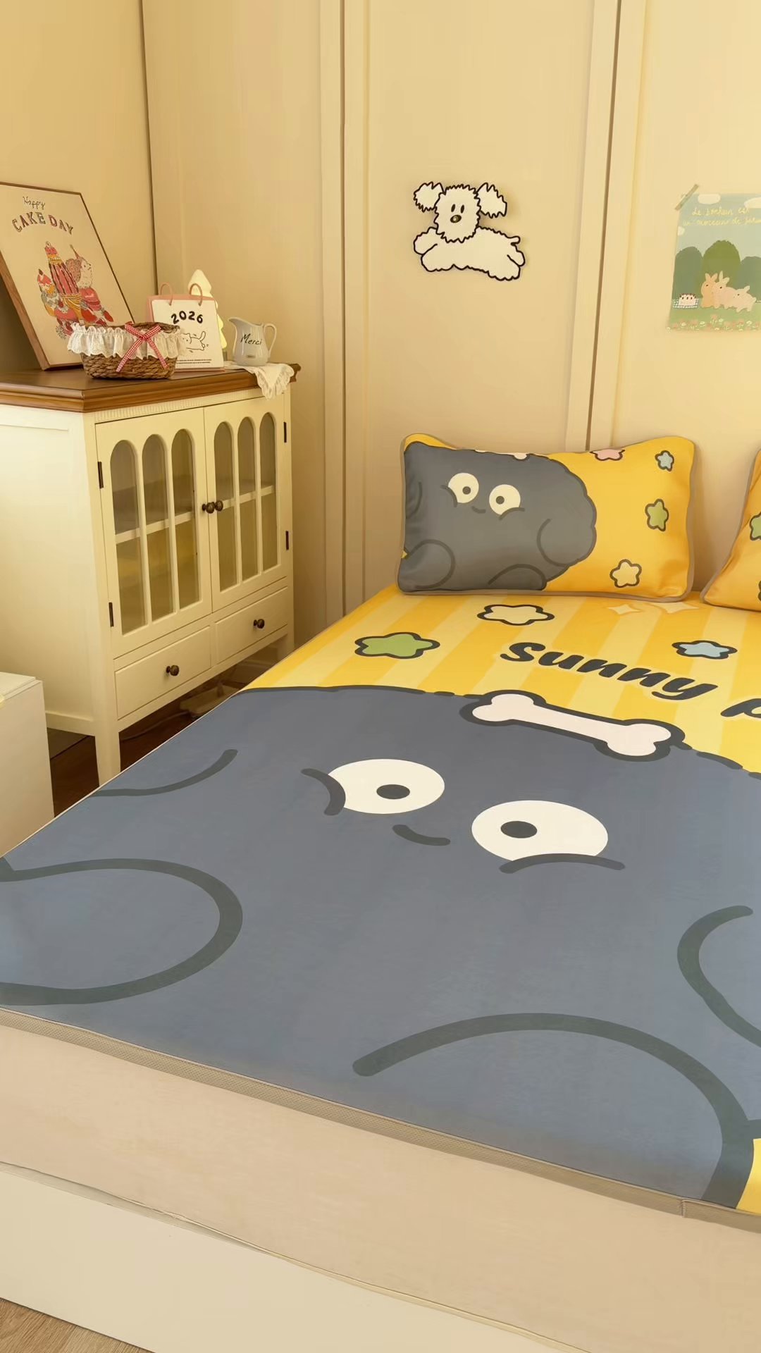 91家纺网 家纺一手货源 找家纺 潮邦创意家居 2026新款A类小冰皮软席油光冰丝席-巴波布布系列【含A类检测报告】 布布啵啵