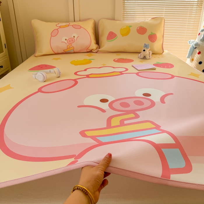 91家纺网 家纺一手货源 找家纺 潮邦创意家居 2026新款A类小冰皮软席油光冰丝席-巴波布布系列【含A类检测报告】 布布朵朵