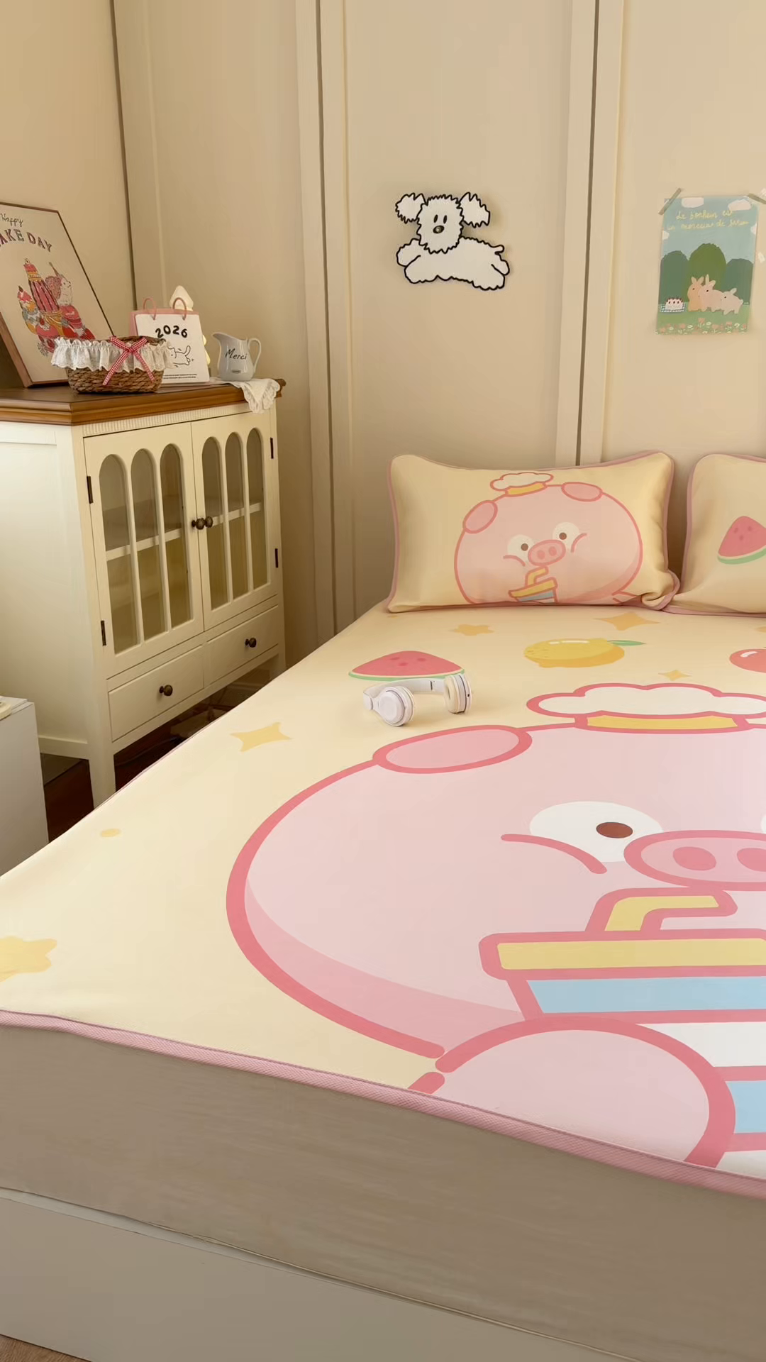 91家纺网 家纺一手货源 找家纺 潮邦创意家居 2026新款A类小冰皮软席油光冰丝席-巴波布布系列【含A类检测报告】 布布朵朵