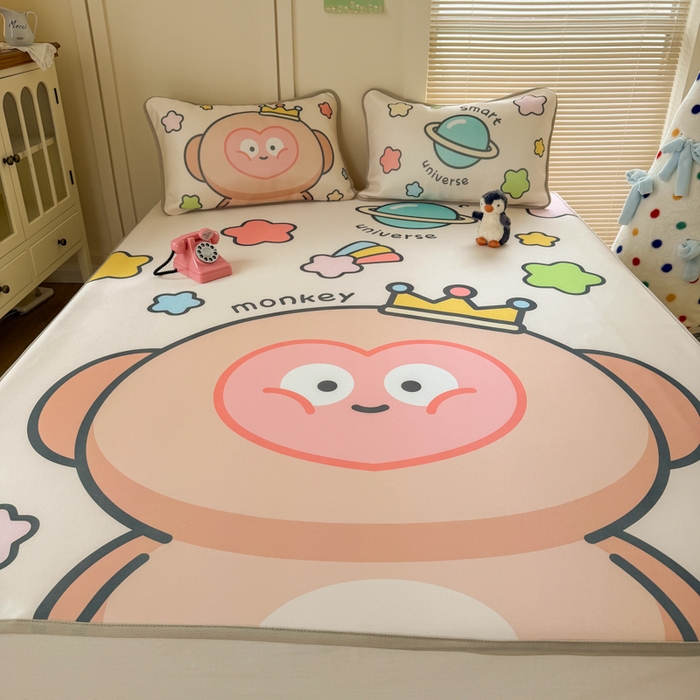 91家纺网 家纺一手货源 找家纺 潮邦创意家居 2026新款A类小冰皮软席油光冰丝席-巴波布布系列【含A类检测报告】 布布果果