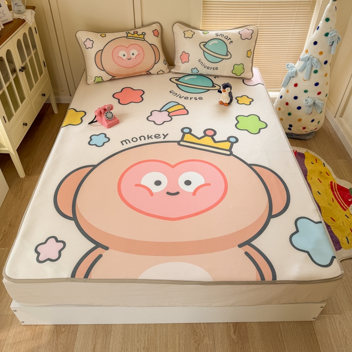 91家纺网 家纺一手货源 找家纺 潮邦创意家居 2026新款A类小冰皮软席油光冰丝席-巴波布布系列【含A类检测报告】 布布果果