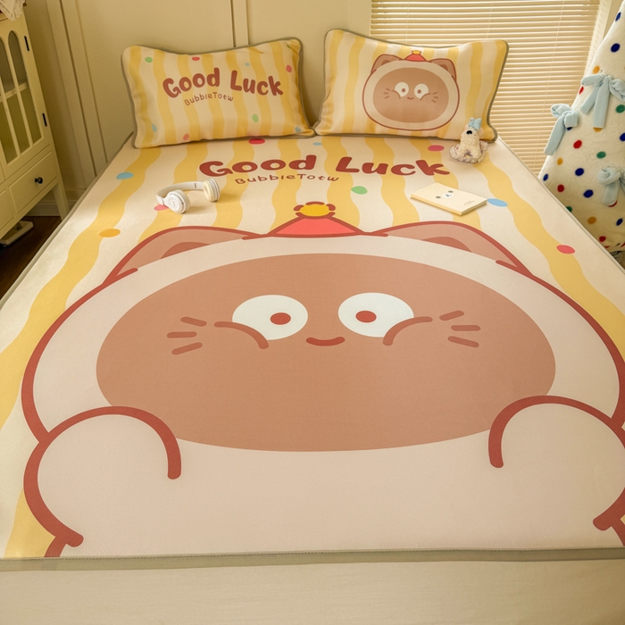 91家纺网 家纺一手货源 找家纺 潮邦创意家居 2026新款A类小冰皮软席油光冰丝席-巴波布布系列【含A类检测报告】 布布乐乐