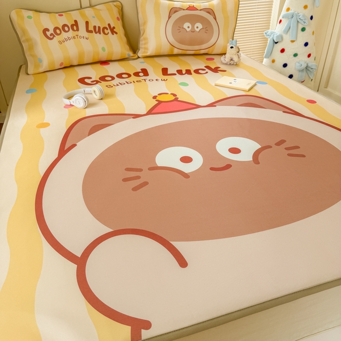 91家纺网 家纺一手货源 找家纺 潮邦创意家居 2026新款A类小冰皮软席油光冰丝席-巴波布布系列【含A类检测报告】 布布乐乐