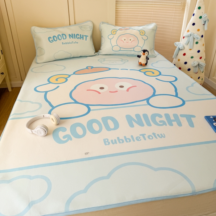 91家纺网 家纺一手货源 找家纺 潮邦创意家居 2026新款A类小冰皮软席油光冰丝席-巴波布布系列【含A类检测报告】 布布米米