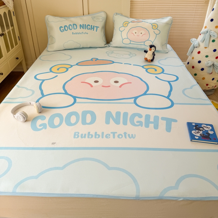 91家纺网 家纺一手货源 找家纺 潮邦创意家居 2026新款A类小冰皮软席油光冰丝席-巴波布布系列【含A类检测报告】 布布米米