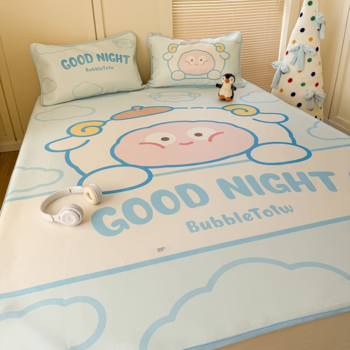 91家纺网 家纺一手货源 找家纺 潮邦创意家居 2026新款A类小冰皮软席油光冰丝席-巴波布布系列【含A类检测报告】 布布米米