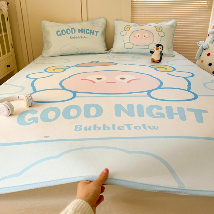 91家纺网 家纺一手货源 找家纺 潮邦创意家居 2026新款A类小冰皮软席油光冰丝席-巴波布布系列【含A类检测报告】 布布米米