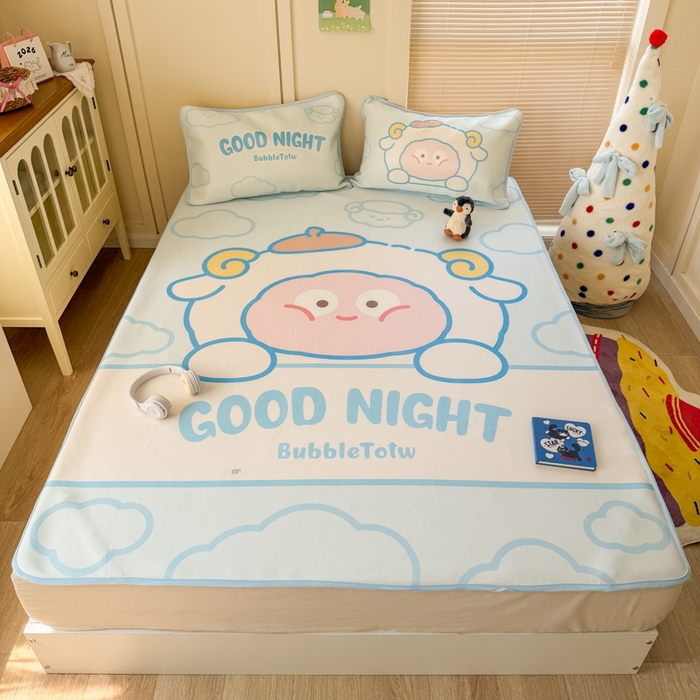 91家纺网 家纺一手货源 找家纺 潮邦创意家居 2026新款A类小冰皮软席油光冰丝席-巴波布布系列【含A类检测报告】 布布米米