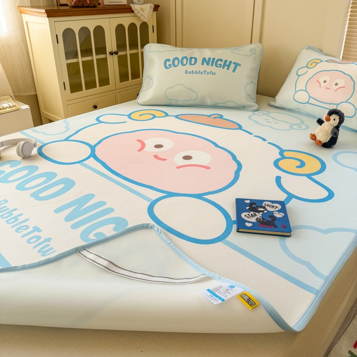 91家纺网 家纺一手货源 找家纺 潮邦创意家居 2026新款A类小冰皮软席油光冰丝席-巴波布布系列【含A类检测报告】 布布米米