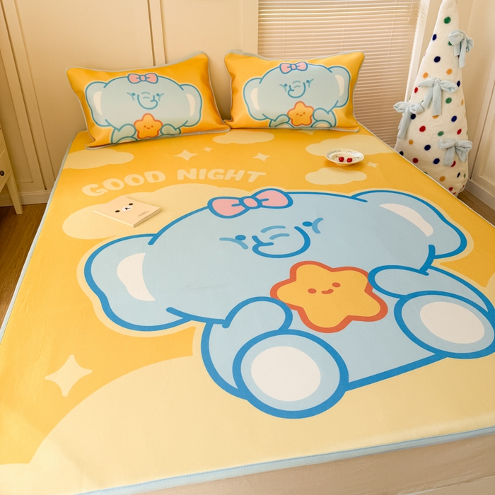 91家纺网 家纺一手货源 找家纺 潮邦创意家居 2026新款A类小冰皮软席油光冰丝席-巴波布布系列【含A类检测报告】 布布泡泡