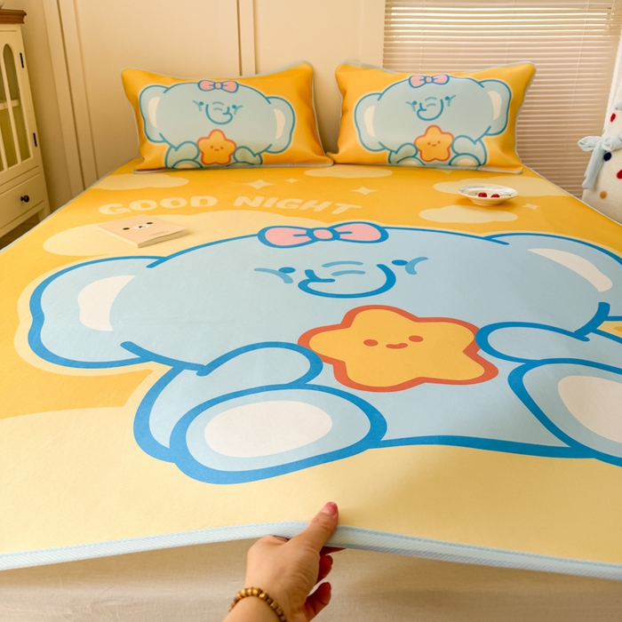 91家纺网 家纺一手货源 找家纺 潮邦创意家居 2026新款A类小冰皮软席油光冰丝席-巴波布布系列【含A类检测报告】 布布泡泡