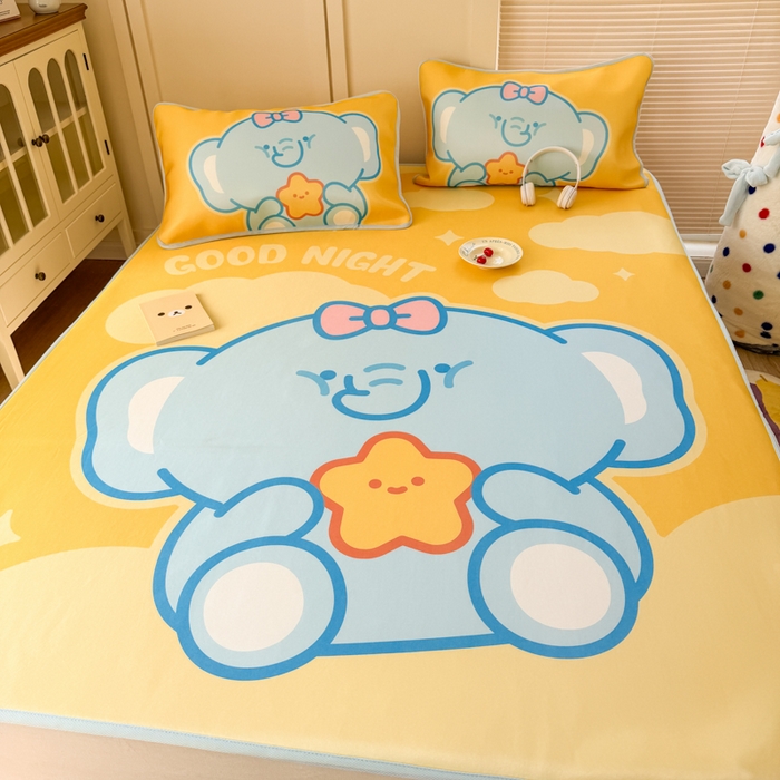 91家纺网 家纺一手货源 找家纺 潮邦创意家居 2026新款A类小冰皮软席油光冰丝席-巴波布布系列【含A类检测报告】 布布泡泡