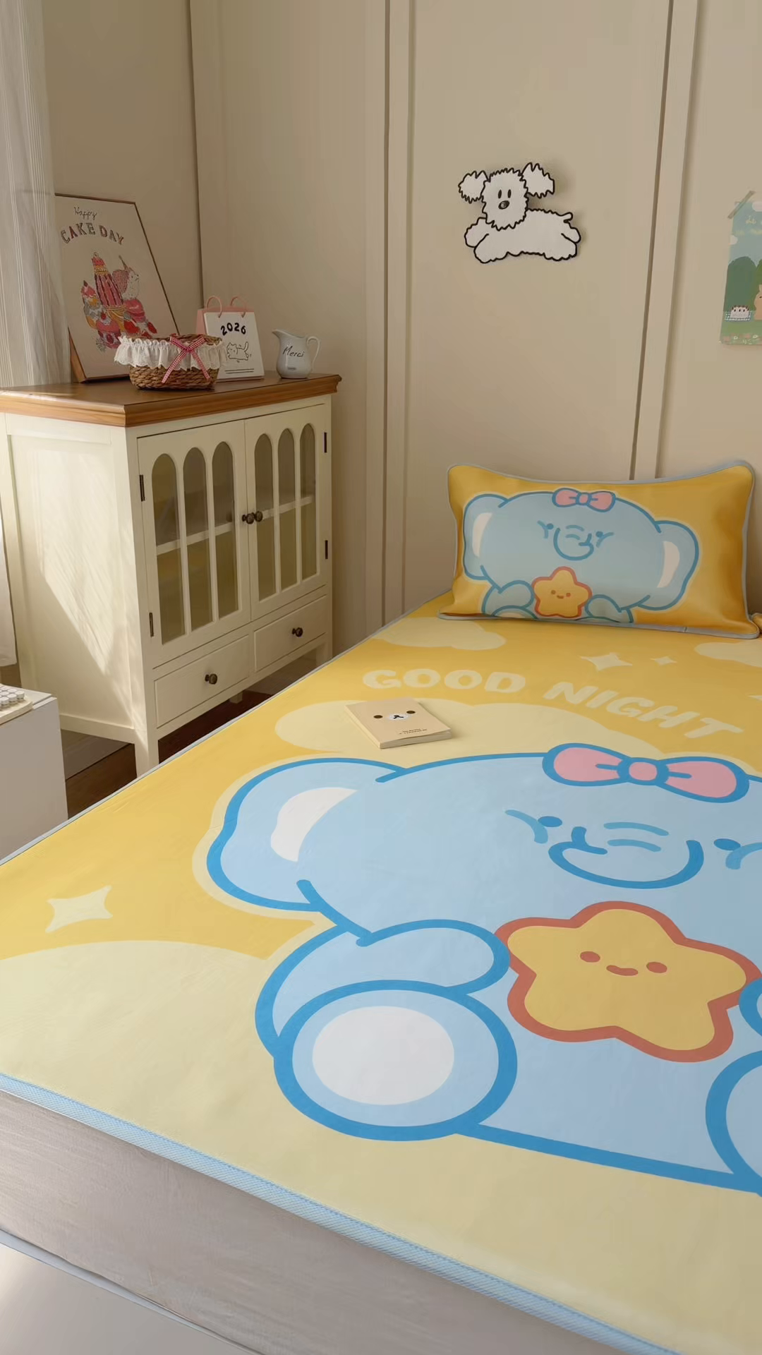 91家纺网 家纺一手货源 找家纺 潮邦创意家居 2026新款A类小冰皮软席油光冰丝席-巴波布布系列【含A类检测报告】 布布泡泡