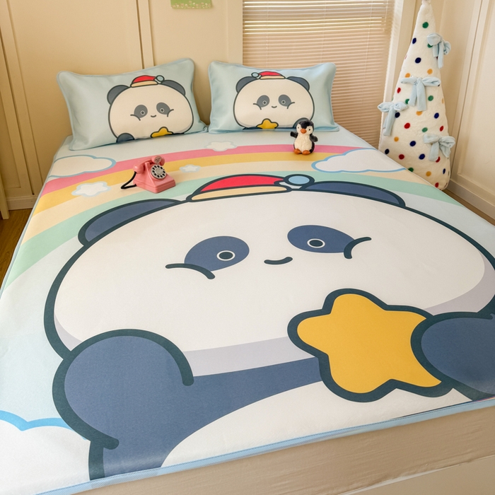 91家纺网 家纺一手货源 找家纺 潮邦创意家居 2026新款A类小冰皮软席油光冰丝席-巴波布布系列【含A类检测报告】 布布圈圈