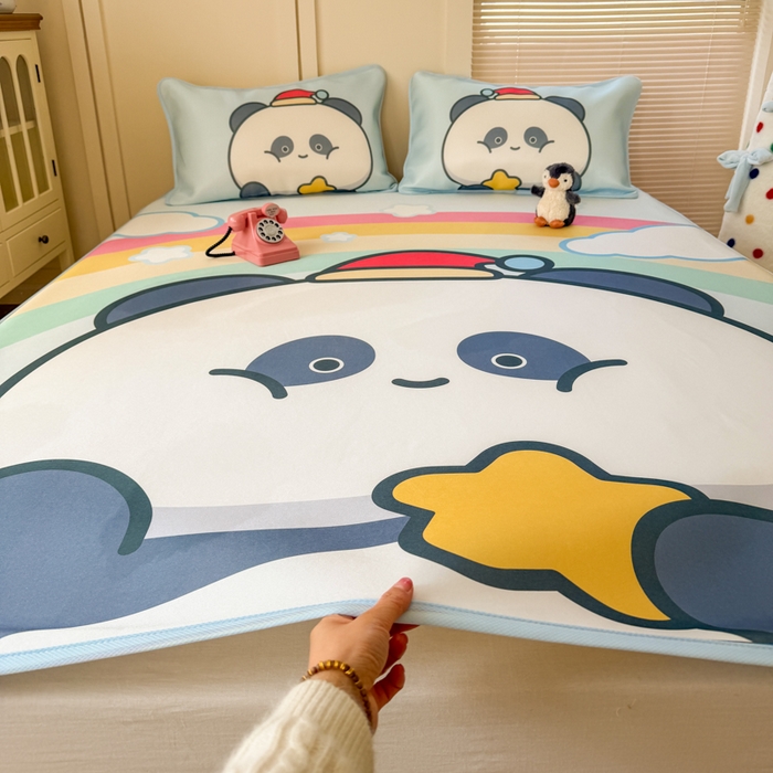 91家纺网 家纺一手货源 找家纺 潮邦创意家居 2026新款A类小冰皮软席油光冰丝席-巴波布布系列【含A类检测报告】 布布圈圈