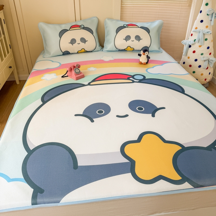 91家纺网 家纺一手货源 找家纺 潮邦创意家居 2026新款A类小冰皮软席油光冰丝席-巴波布布系列【含A类检测报告】 布布圈圈