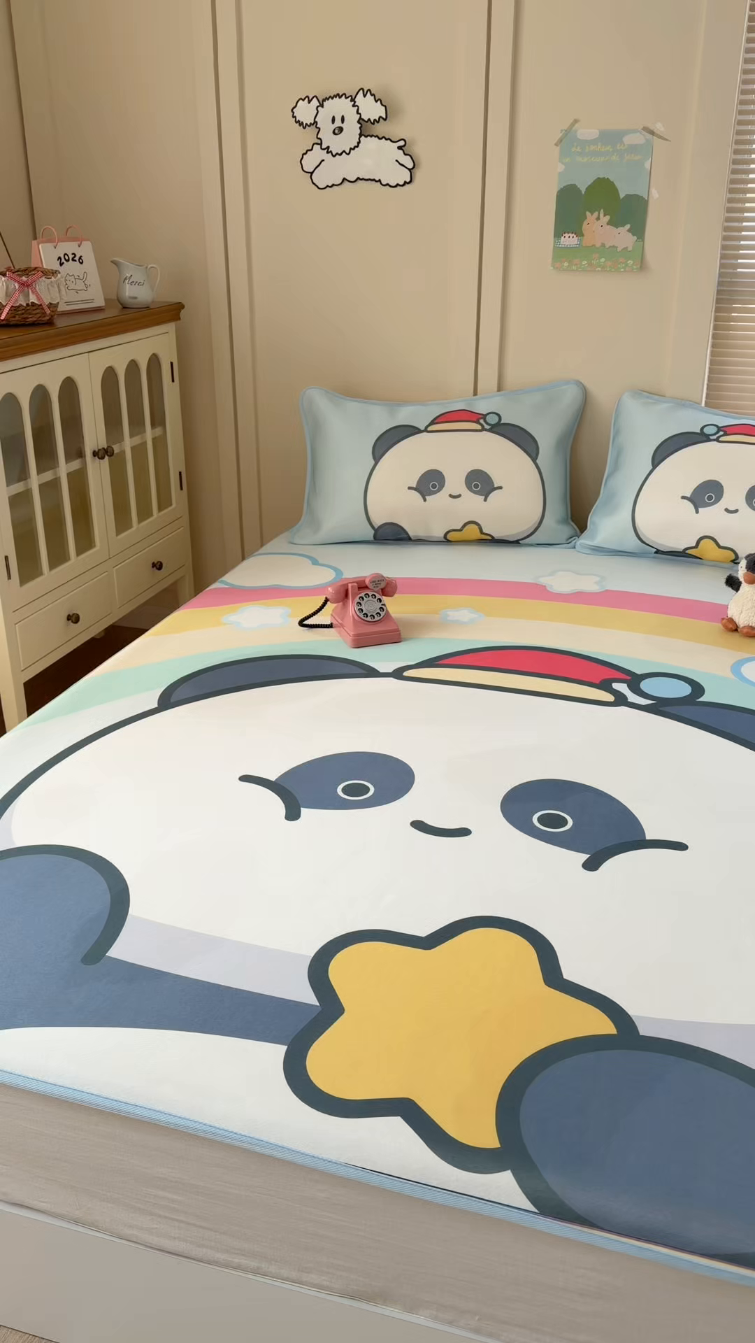 91家纺网 家纺一手货源 找家纺 潮邦创意家居 2026新款A类小冰皮软席油光冰丝席-巴波布布系列【含A类检测报告】 布布圈圈