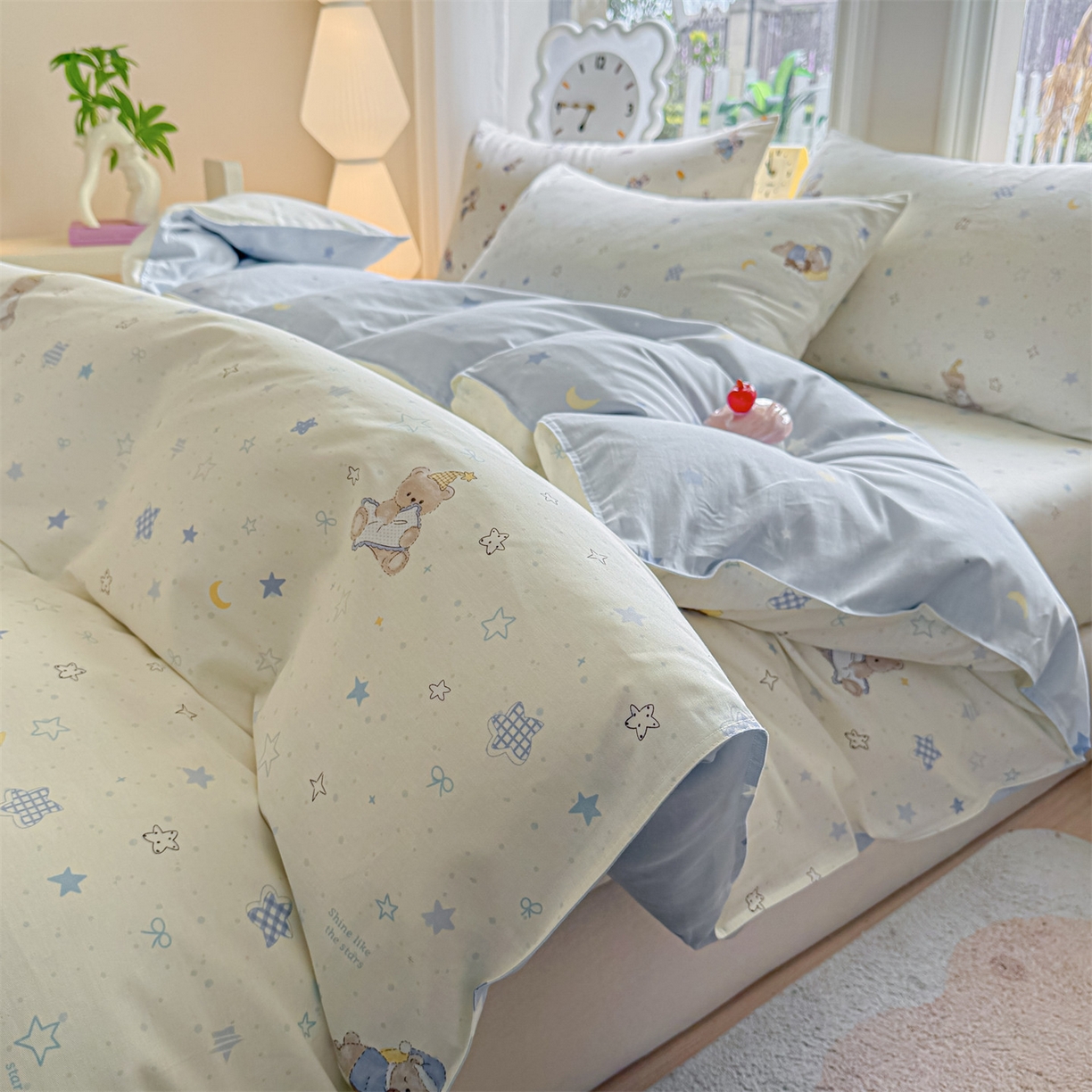 91家纺网 家纺一手货源 找家纺 （总）优眠坊 2026新款全棉印花小清新单品系列-四件套    学生三件套（预留缩水）