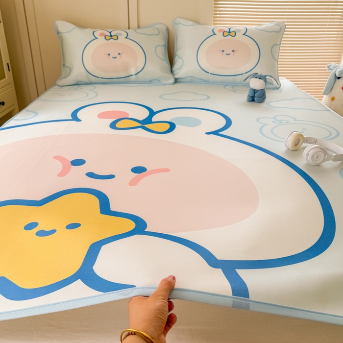 91家纺网 家纺一手货源 找家纺 潮邦创意家居 2026新款A类小冰皮软席油光冰丝席-巴波布布系列【含A类检测报告】 布布桃桃