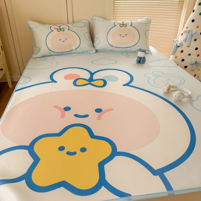 91家纺网 家纺一手货源 找家纺 潮邦创意家居 2026新款A类小冰皮软席油光冰丝席-巴波布布系列【含A类检测报告】 布布桃桃