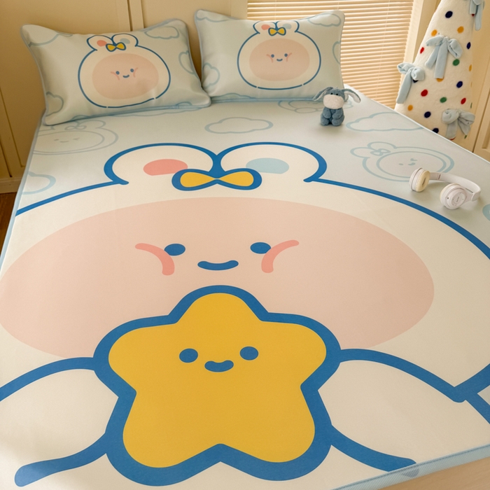 91家纺网 家纺一手货源 找家纺 潮邦创意家居 2026新款A类小冰皮软席油光冰丝席-巴波布布系列【含A类检测报告】 布布桃桃