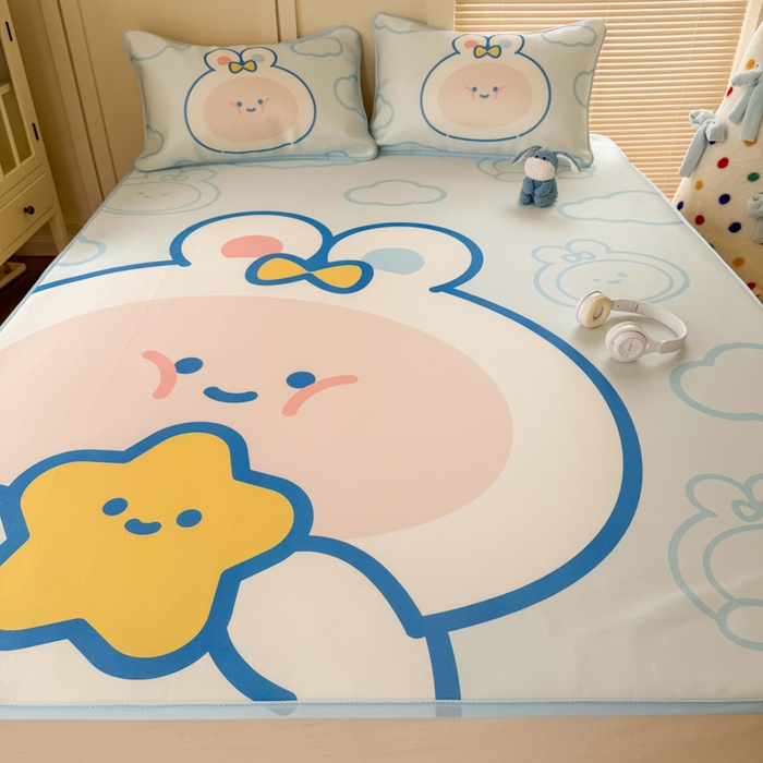 91家纺网 家纺一手货源 找家纺 潮邦创意家居 2026新款A类小冰皮软席油光冰丝席-巴波布布系列【含A类检测报告】 布布桃桃