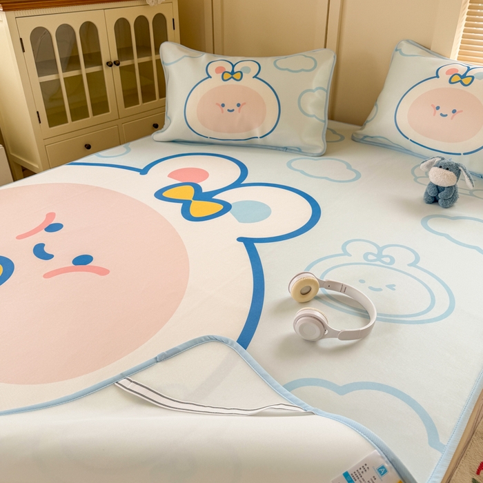 91家纺网 家纺一手货源 找家纺 潮邦创意家居 2026新款A类小冰皮软席油光冰丝席-巴波布布系列【含A类检测报告】 布布桃桃