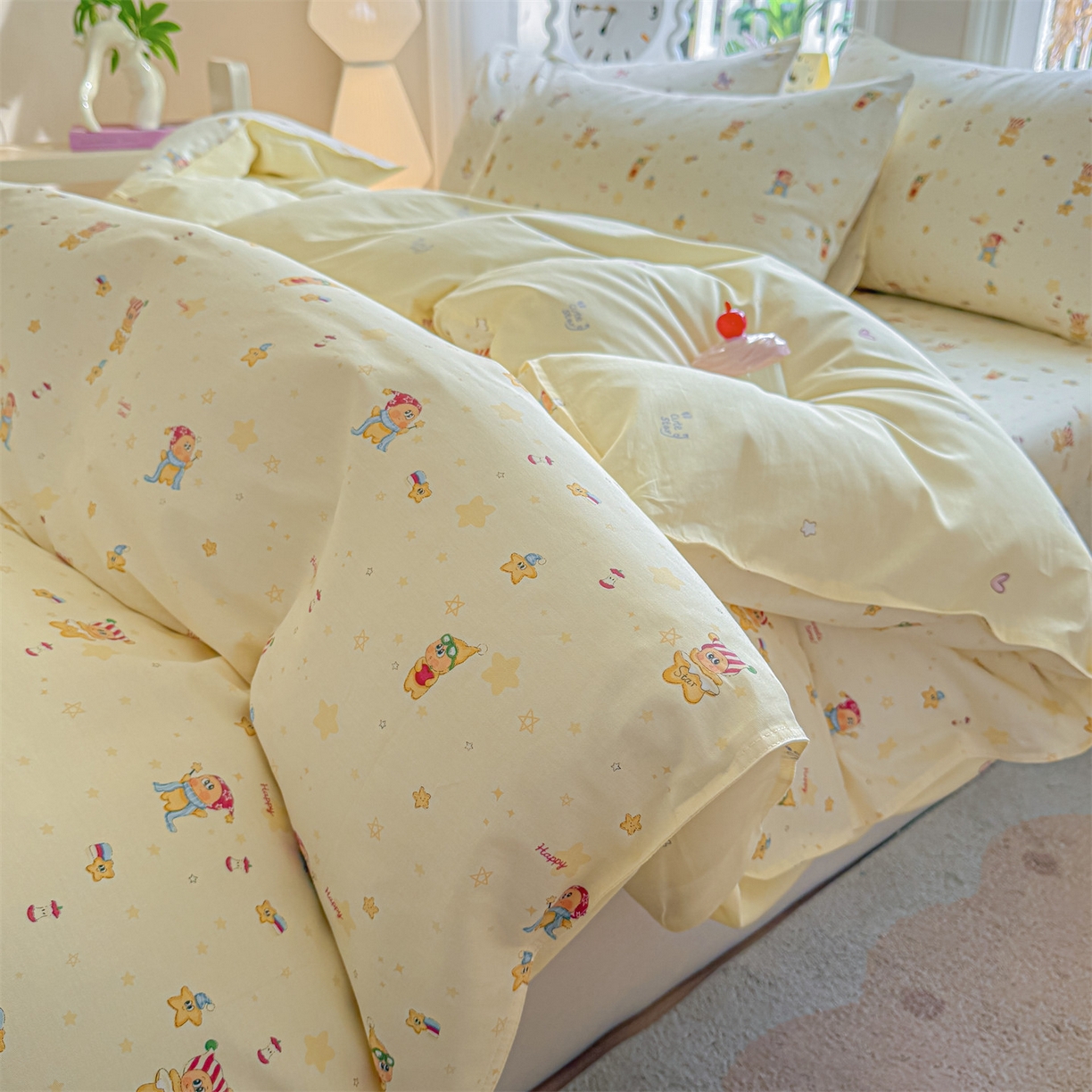 91家纺网 家纺一手货源 找家纺 （总）优眠坊 2026新款全棉印花小清新单品系列-四件套    学生三件套（预留缩水）