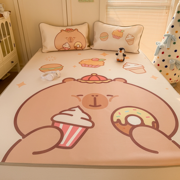 91家纺网 家纺一手货源 找家纺 潮邦创意家居 2026新款A类小冰皮软席油光冰丝席-巴波布布系列【含A类检测报告】 布布芽芽