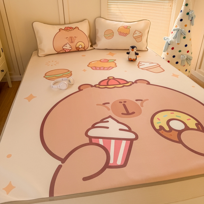 91家纺网 家纺一手货源 找家纺 潮邦创意家居 2026新款A类小冰皮软席油光冰丝席-巴波布布系列【含A类检测报告】 布布芽芽