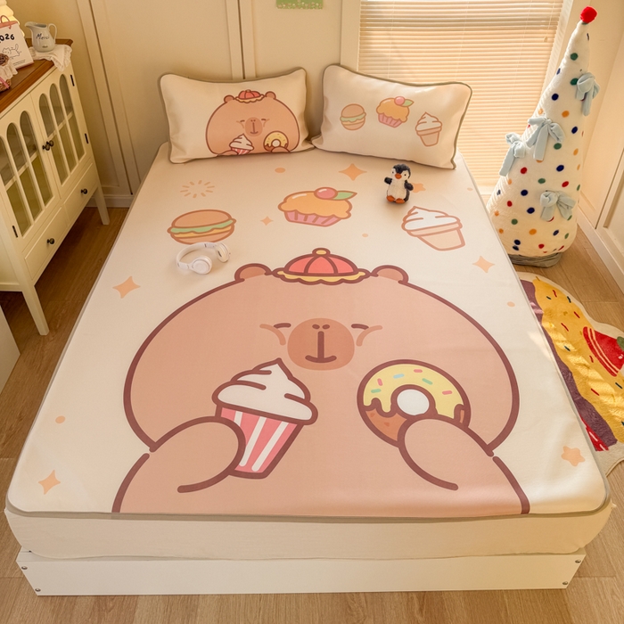 91家纺网 家纺一手货源 找家纺 潮邦创意家居 2026新款A类小冰皮软席油光冰丝席-巴波布布系列【含A类检测报告】 布布芽芽