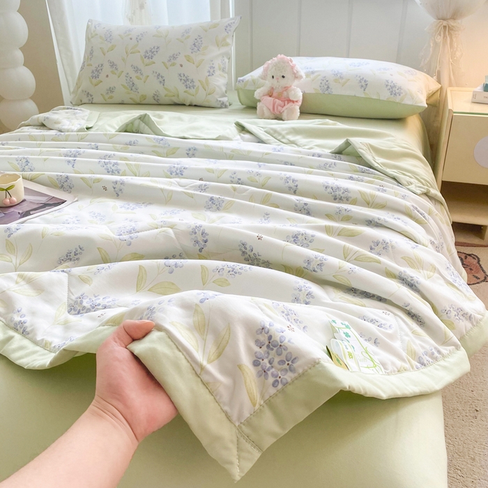 91家纺网 家纺一手货源 找家纺 欧雅搁家纺 2026新款水洗棉夏被夏凉被空调被 浪漫薰衣