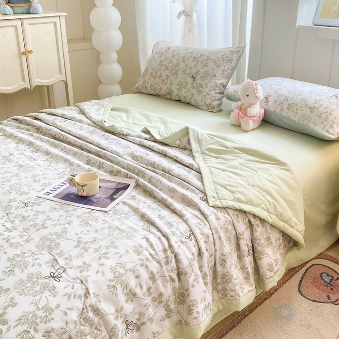 欧雅搁家纺 2026新款水洗棉夏被夏凉被空调被 春日序章