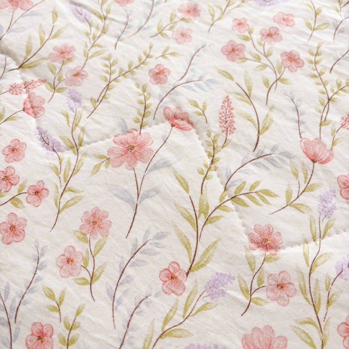 91家纺网 家纺一手货源 找家纺 欧雅搁家纺 2026新款水洗棉夏被夏凉被空调被 春日花簇